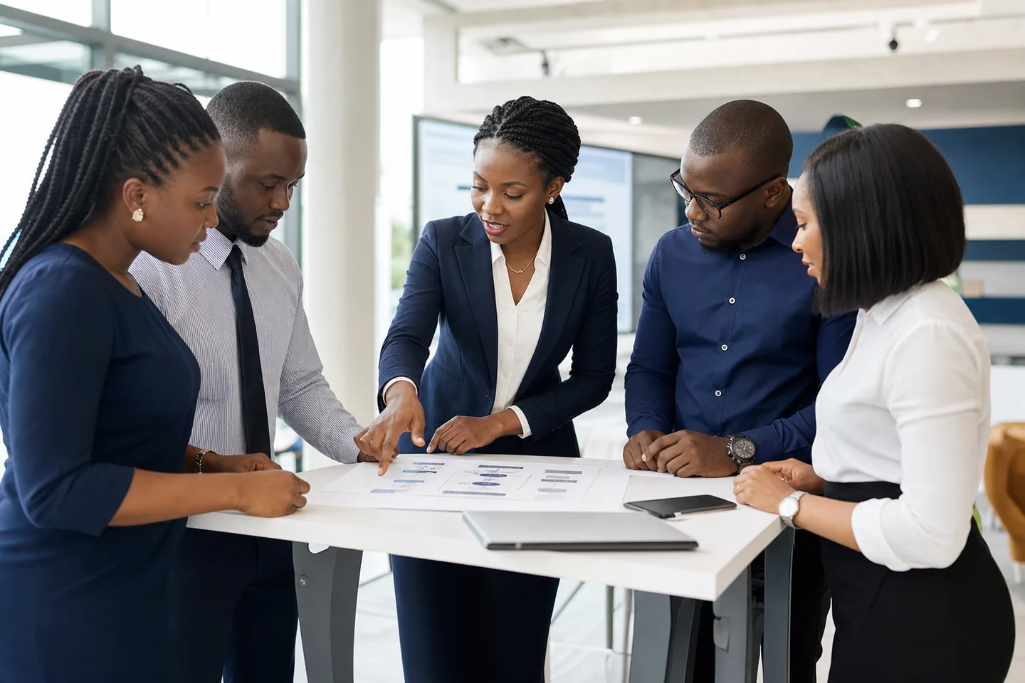 Nigerian professionals developing outsourcing capability during a facilitated workshop
